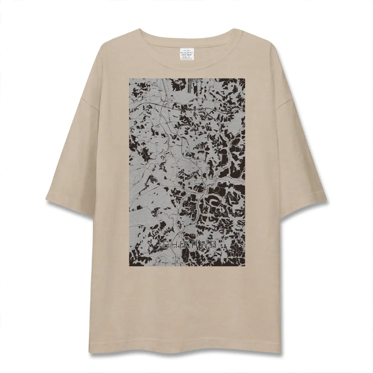 【石川(福島県)】地図柄ビッグシルエットTシャツ