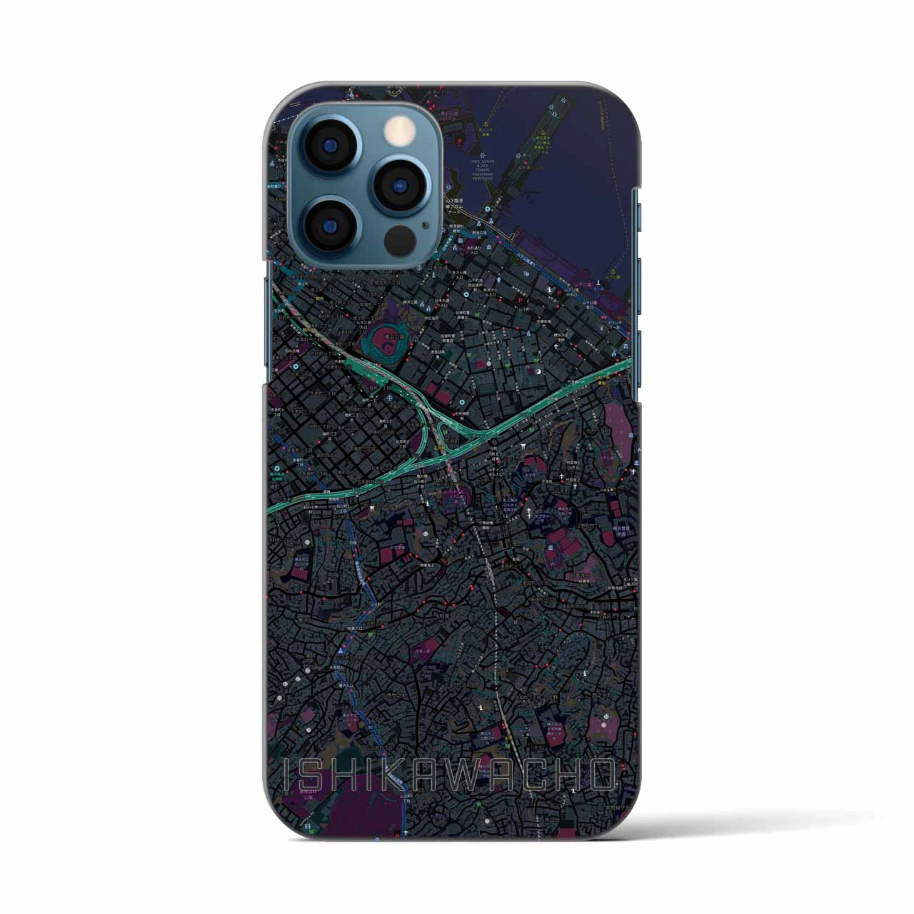 【石川町(神奈川県)】地図柄iPhoneケース(バックカバータイプ)