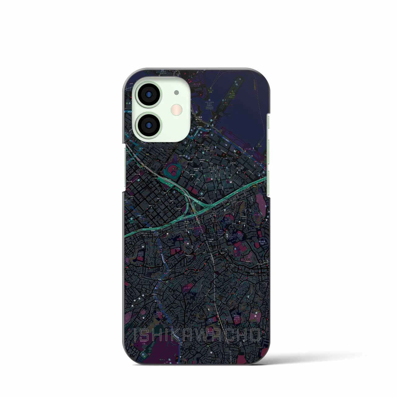 【石川町(神奈川県)】地図柄iPhoneケース(バックカバータイプ)