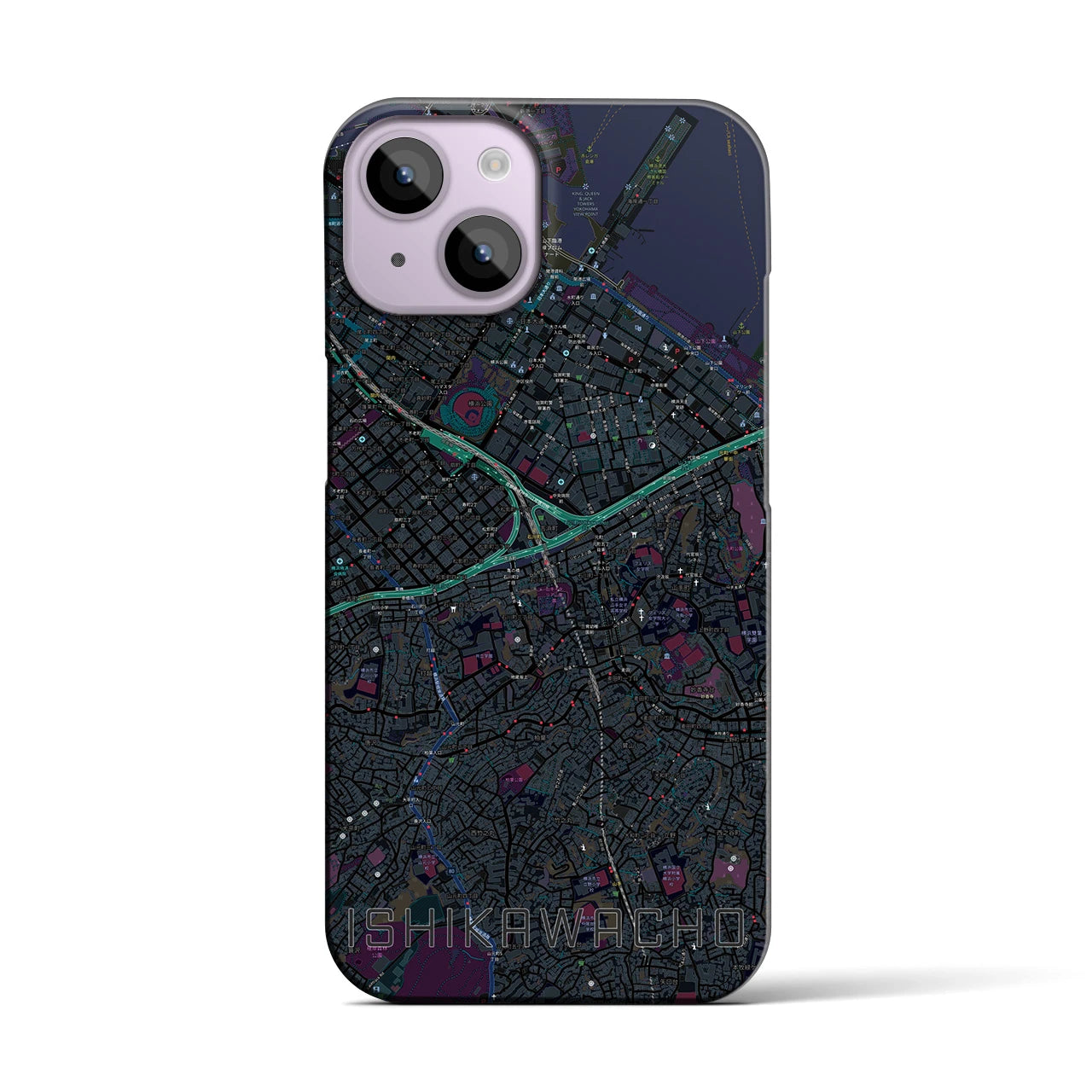 【石川町(神奈川県)】地図柄iPhoneケース(バックカバータイプ)