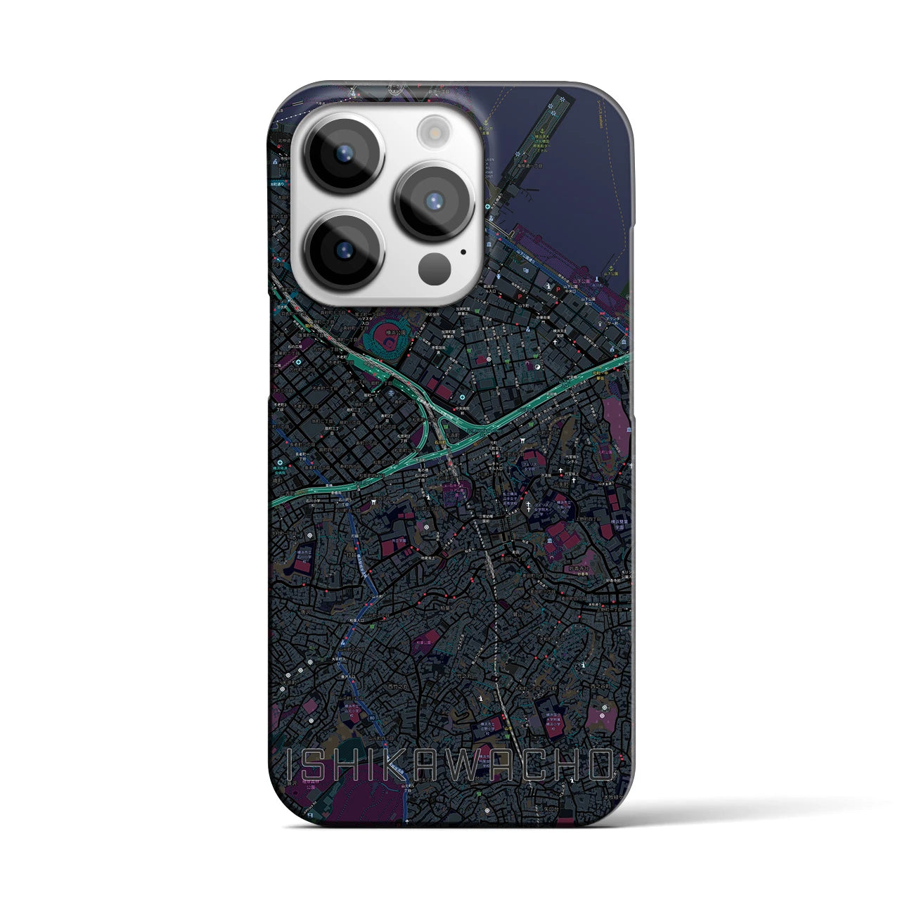 【石川町(神奈川県)】地図柄iPhoneケース(バックカバータイプ)