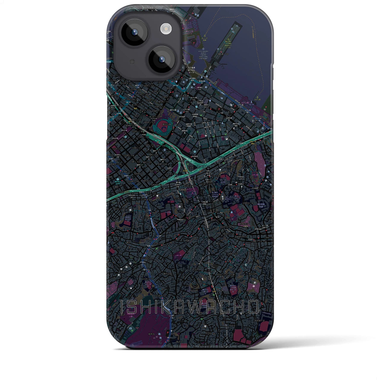 【石川町(神奈川県)】地図柄iPhoneケース(バックカバータイプ)