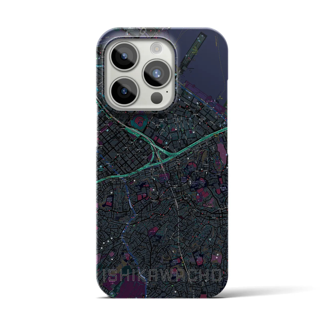 【石川町(神奈川県)】地図柄iPhoneケース(バックカバータイプ)