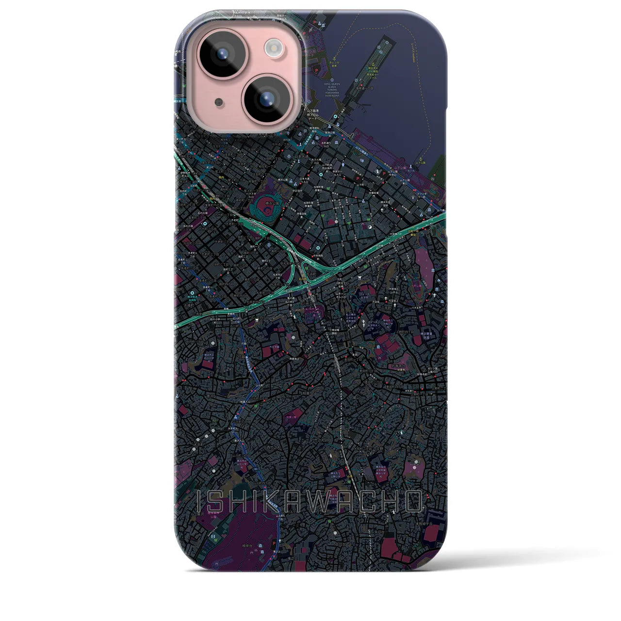 【石川町(神奈川県)】地図柄iPhoneケース(バックカバータイプ)