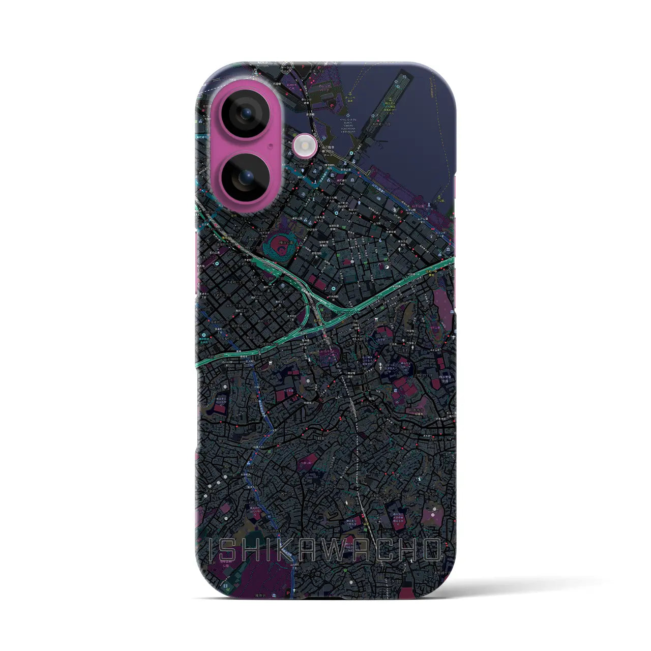 【石川町(神奈川県)】地図柄iPhoneケース(バックカバータイプ)