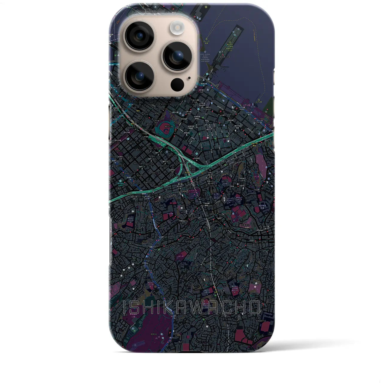 【石川町(神奈川県)】地図柄iPhoneケース(バックカバータイプ)