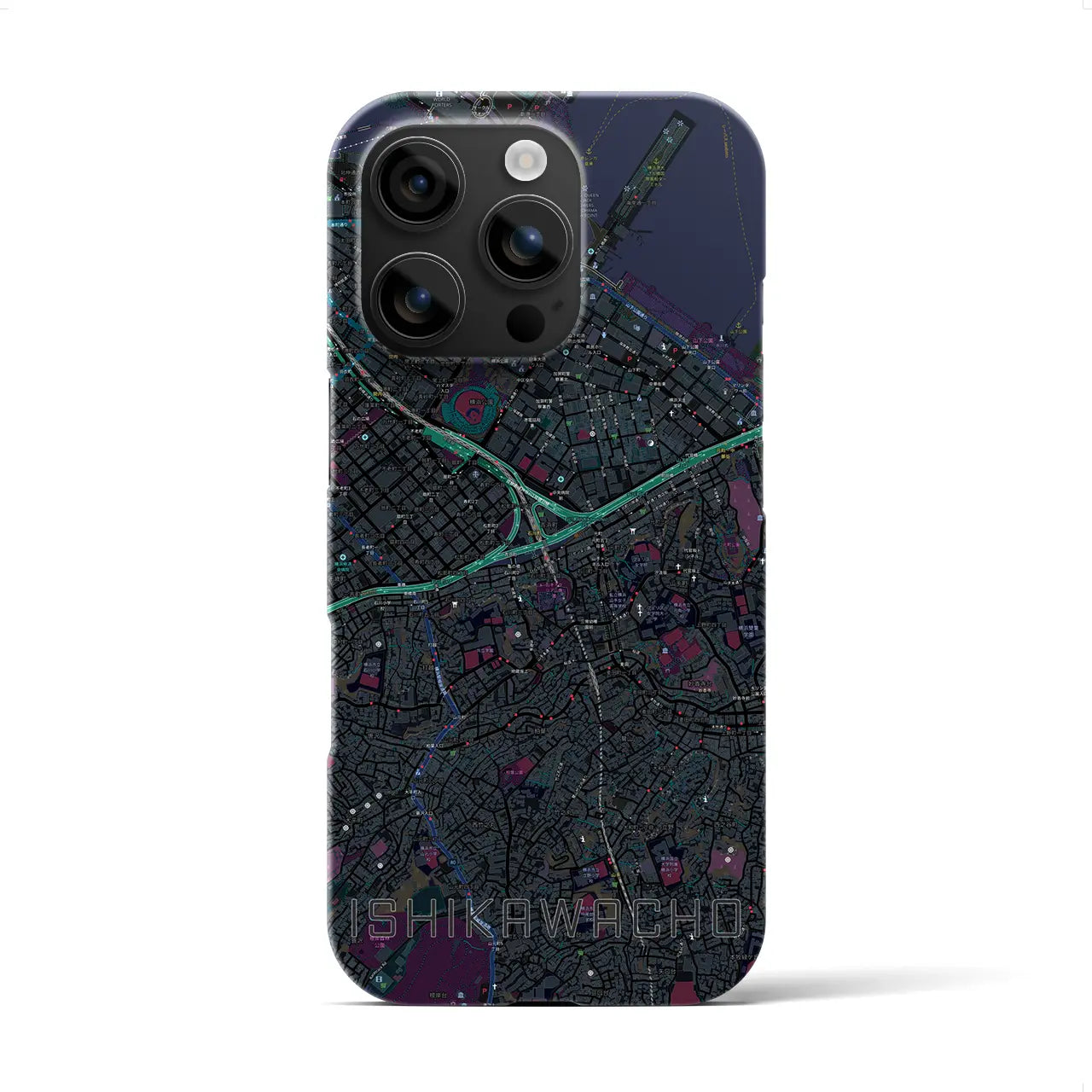 【石川町(神奈川県)】地図柄iPhoneケース(バックカバータイプ)