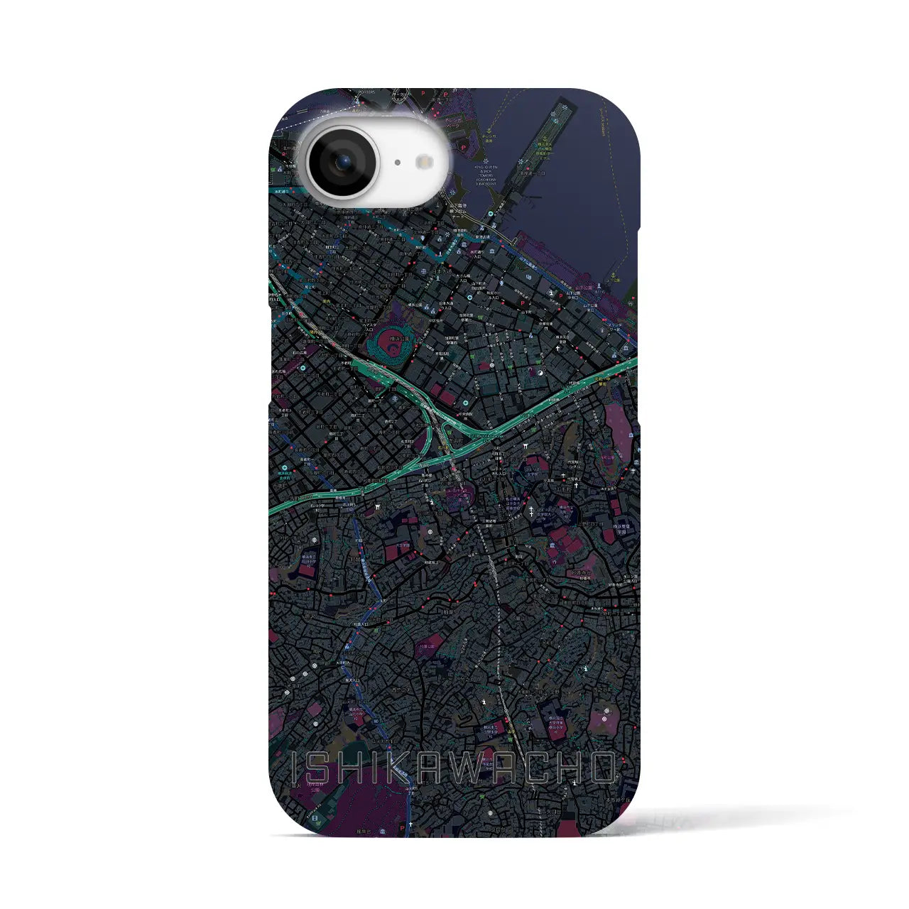 【石川町(神奈川県)】地図柄iPhoneケース(バックカバータイプ)