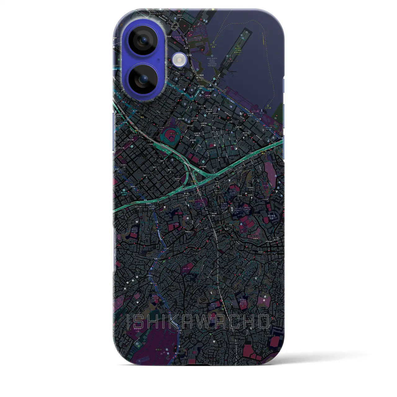 【石川町(神奈川県)】地図柄iPhoneケース(バックカバータイプ)