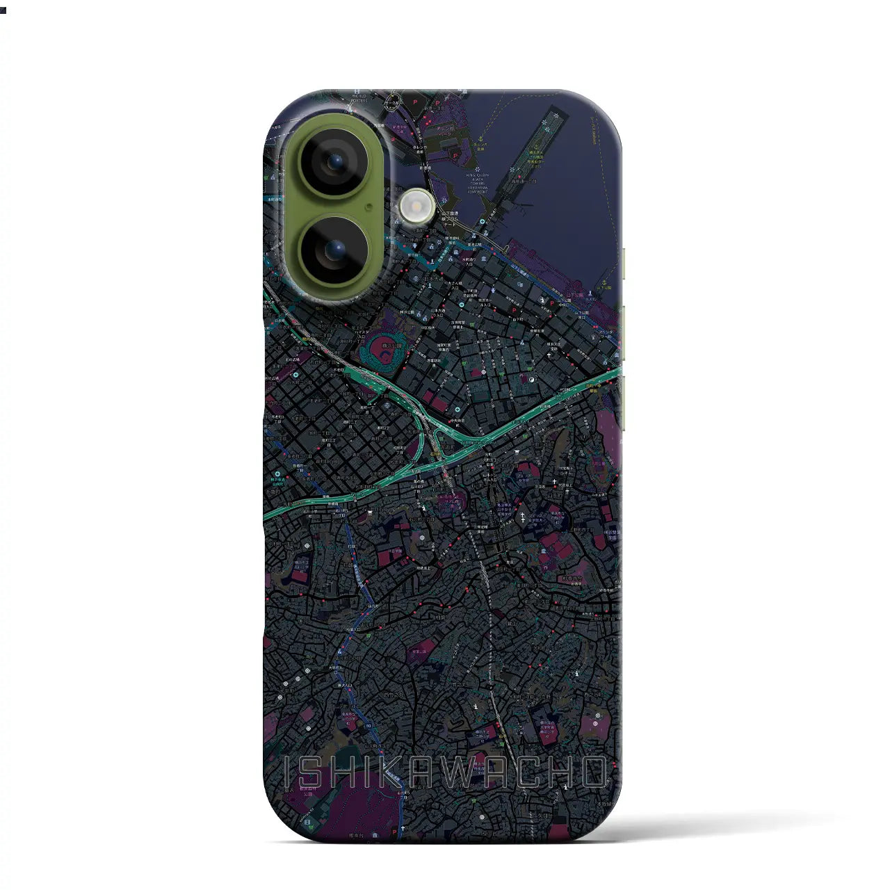 【石川町(神奈川県)】地図柄iPhoneケース(バックカバータイプ)