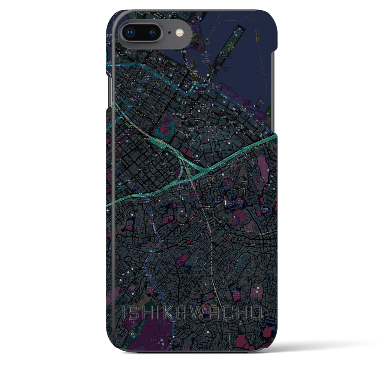【石川町(神奈川県)】地図柄iPhoneケース(バックカバータイプ)