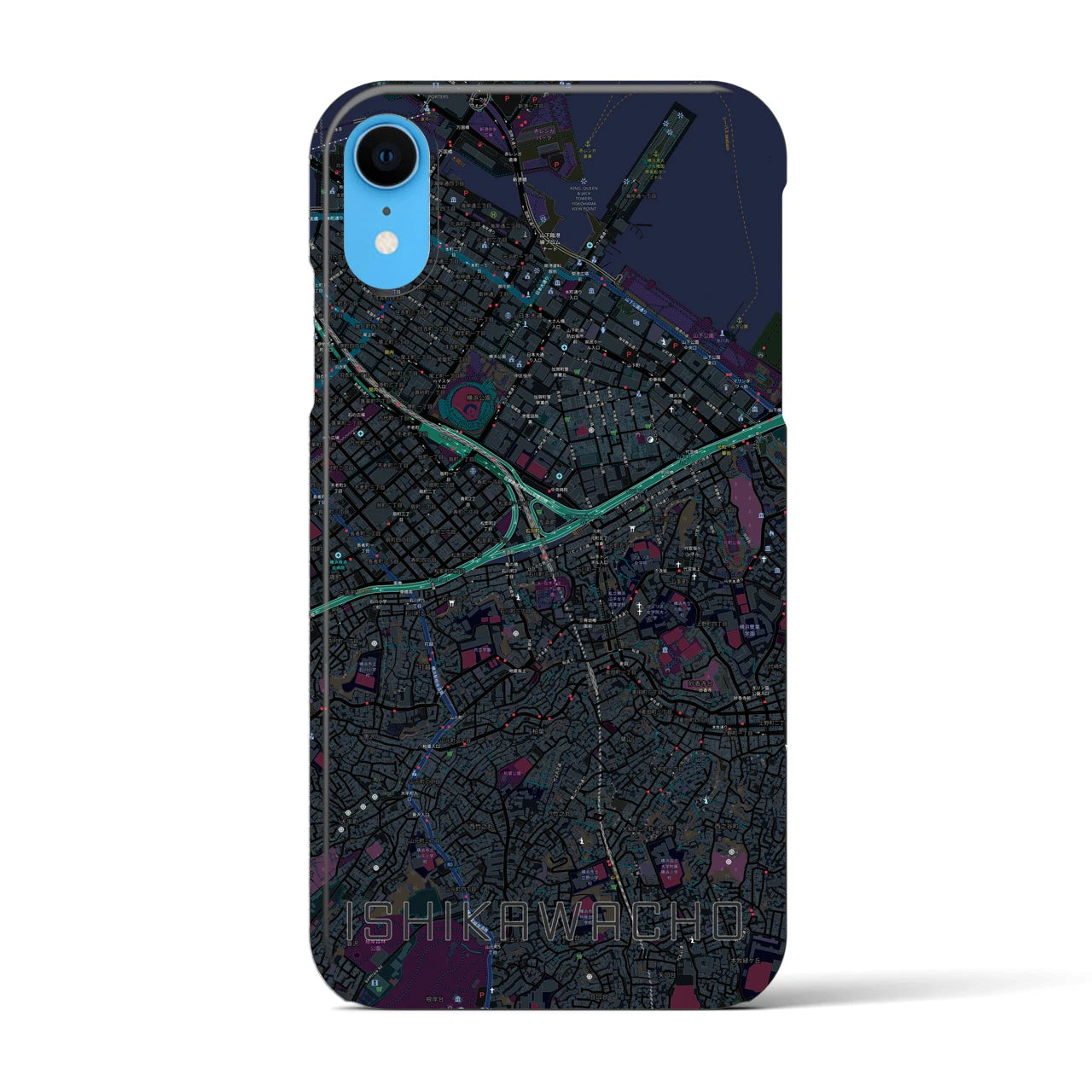 【石川町(神奈川県)】地図柄iPhoneケース(バックカバータイプ)