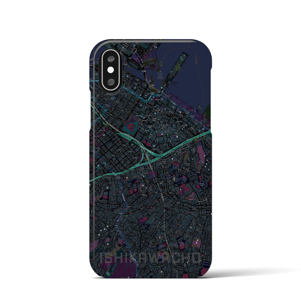 【石川町(神奈川県)】地図柄iPhoneケース(バックカバータイプ)