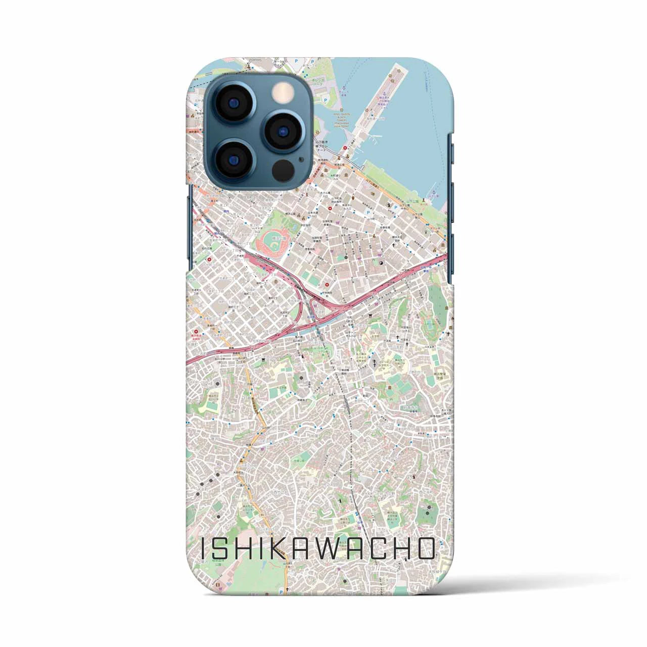 【石川町(神奈川県)】地図柄iPhoneケース(バックカバータイプ)
