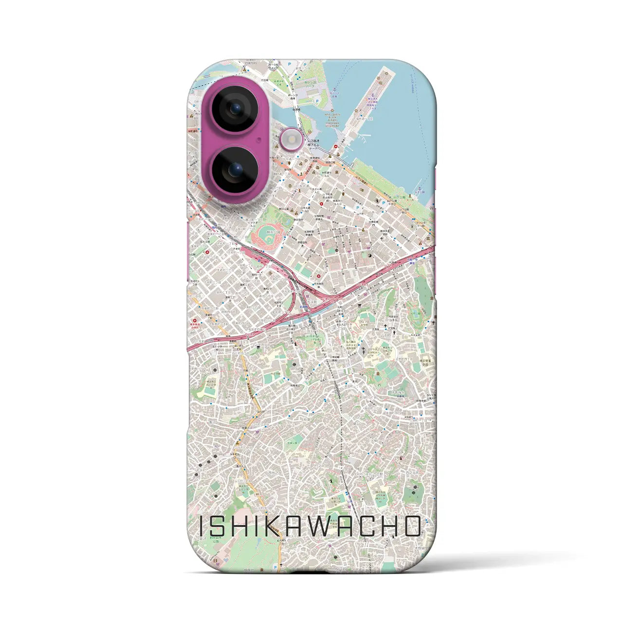 【石川町(神奈川県)】地図柄iPhoneケース(バックカバータイプ)