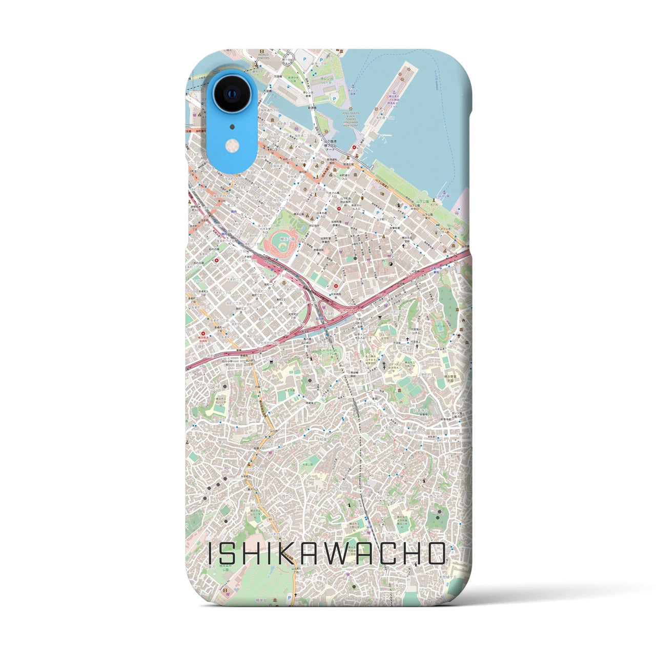 【石川町(神奈川県)】地図柄iPhoneケース(バックカバータイプ)