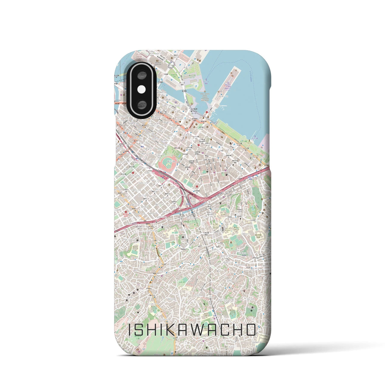 【石川町(神奈川県)】地図柄iPhoneケース(バックカバータイプ)