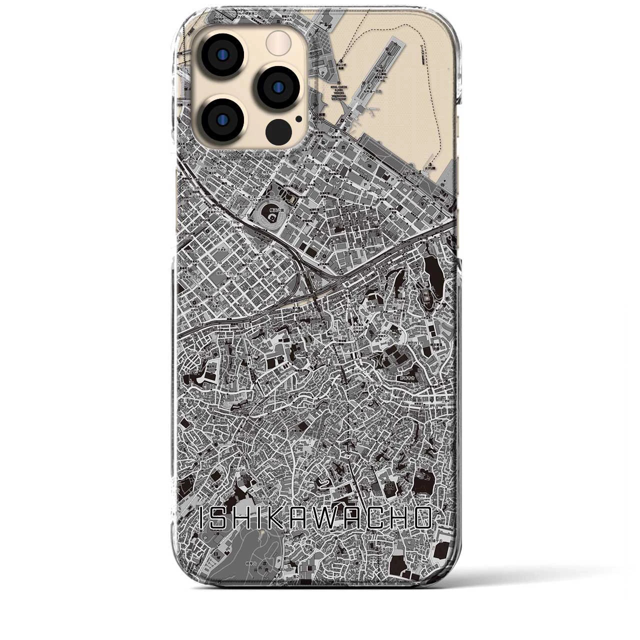 【石川町(神奈川県)】地図柄iPhoneケース(クリアタイプ)