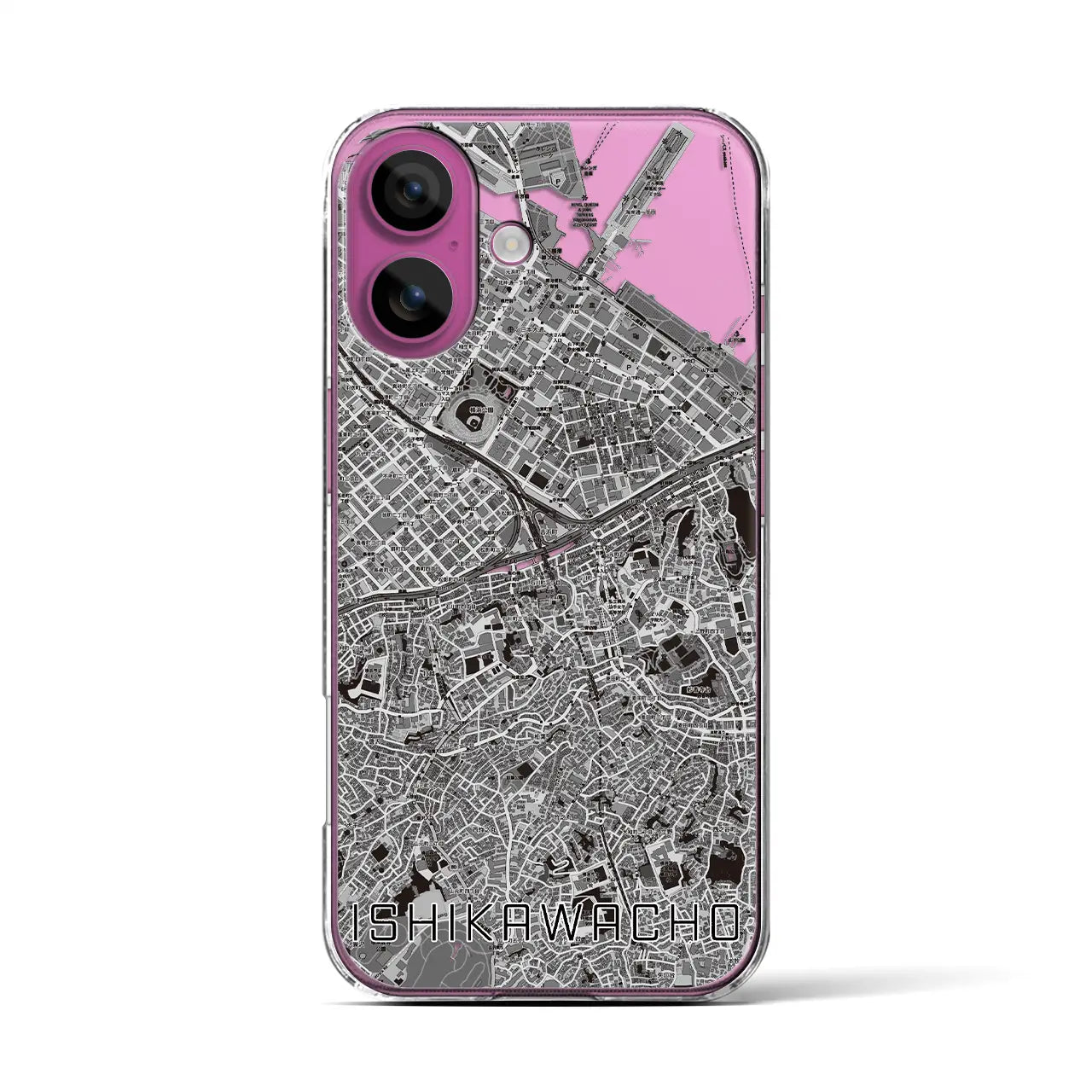 【石川町(神奈川県)】地図柄iPhoneケース(クリアタイプ)