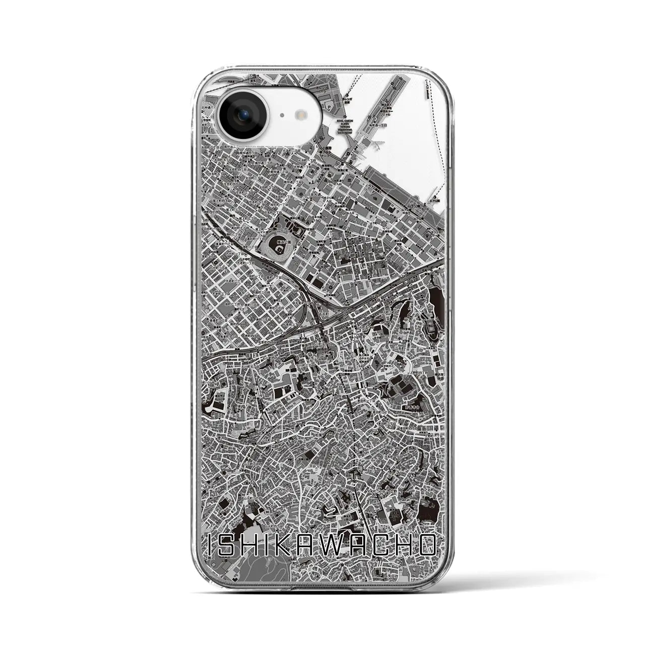 【石川町(神奈川県)】地図柄iPhoneケース(クリアタイプ)