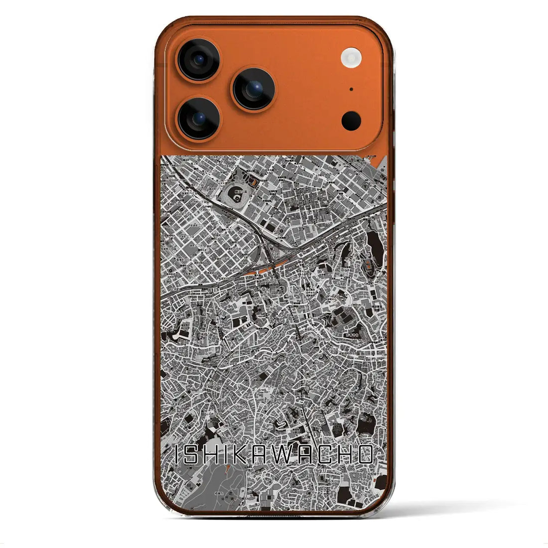 【石川町(神奈川県)】地図柄iPhoneケース(クリアタイプ)