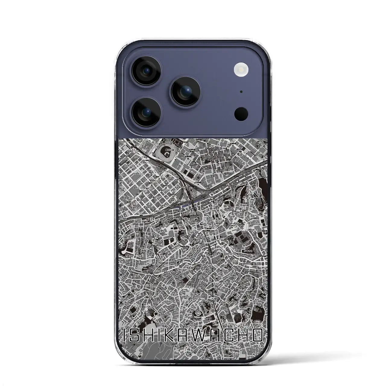 【石川町(神奈川県)】地図柄iPhoneケース(クリアタイプ)