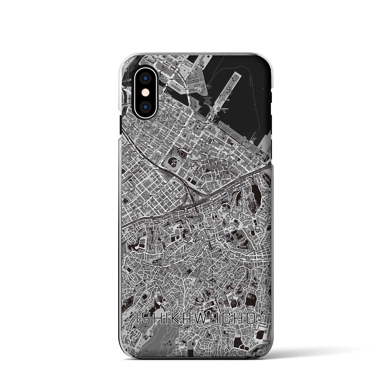 【石川町(神奈川県)】地図柄iPhoneケース(クリアタイプ)