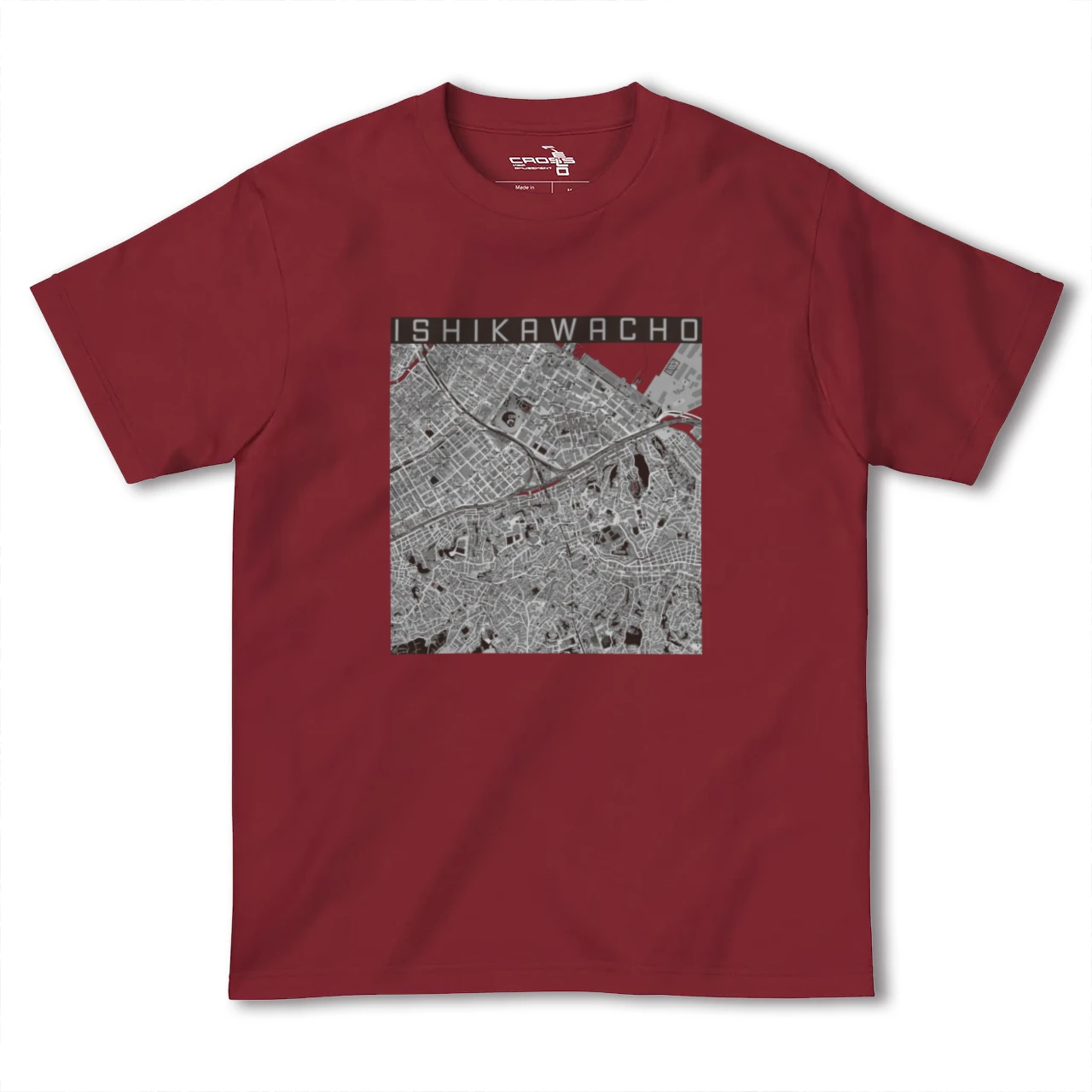 【石川町(神奈川県)】地図柄ヘビーウェイトTシャツ