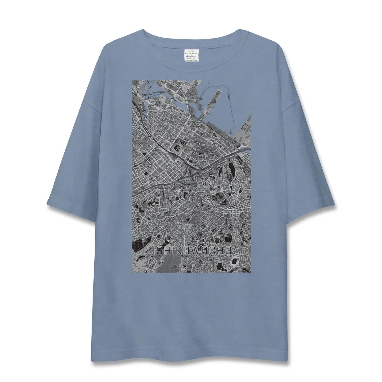 【石川町(神奈川県)】地図柄ビッグシルエットTシャツ