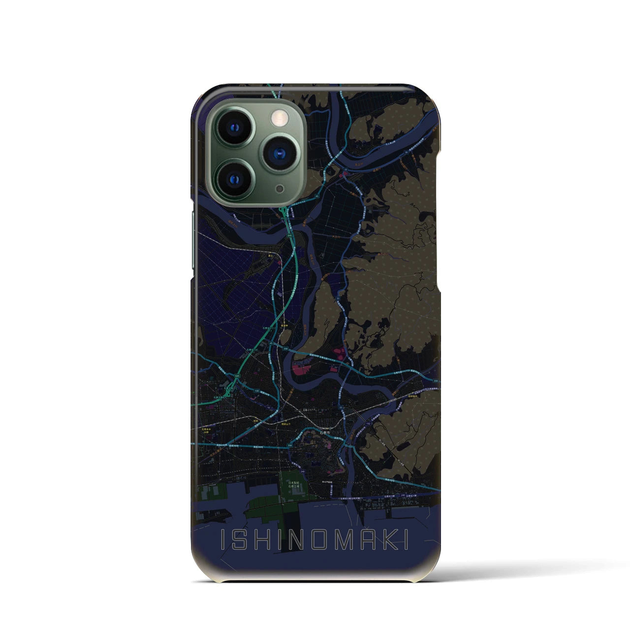 【石巻(宮城県)】地図柄iPhoneケース(バックカバータイプ)
