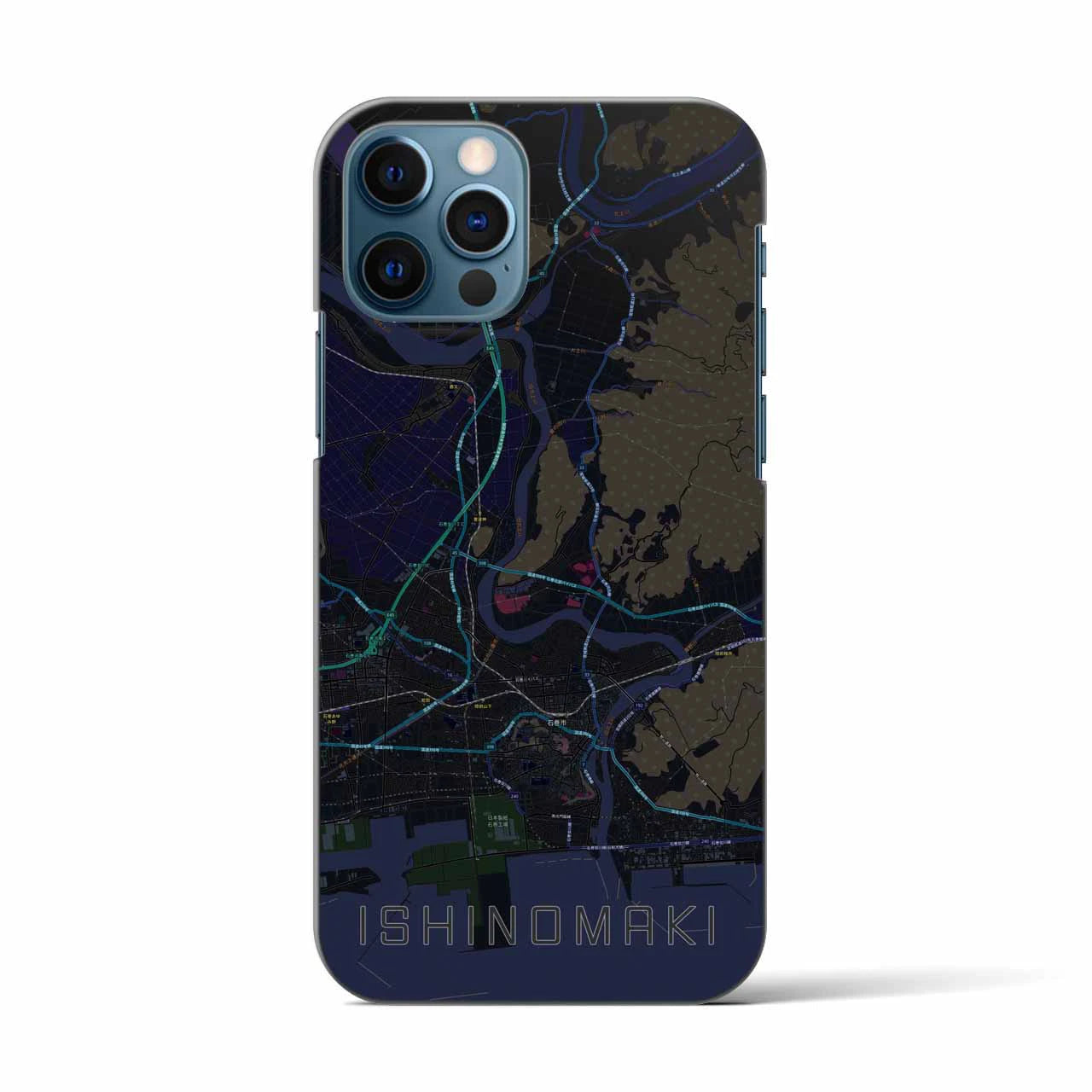 【石巻(宮城県)】地図柄iPhoneケース(バックカバータイプ)