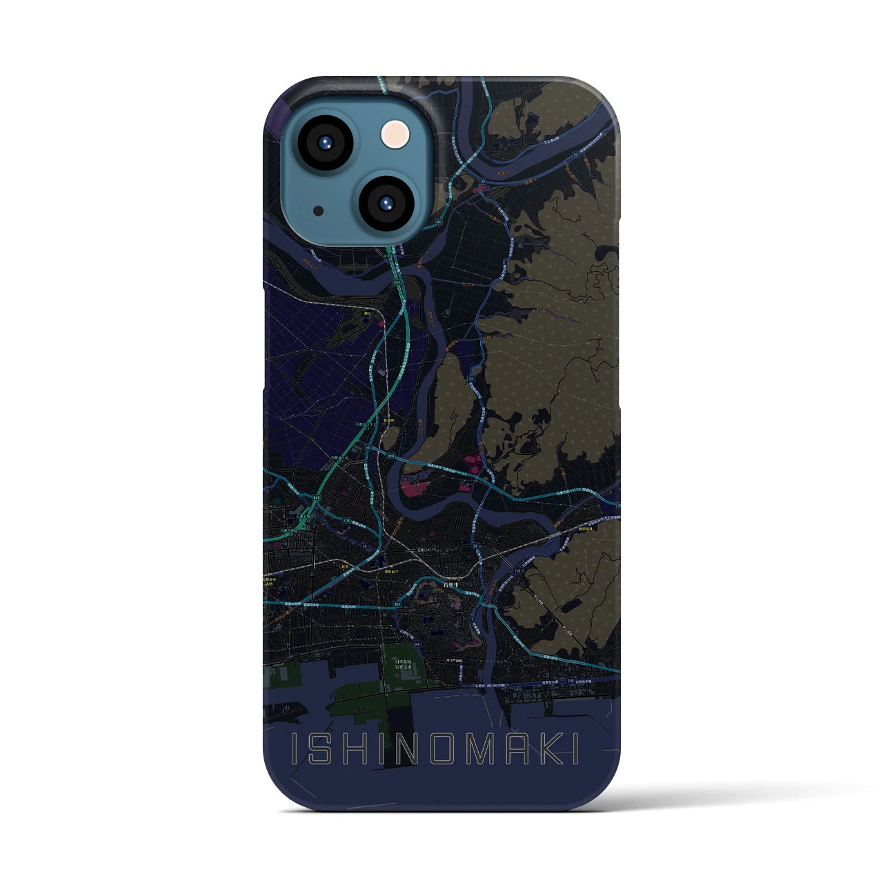 【石巻(宮城県)】地図柄iPhoneケース(バックカバータイプ)