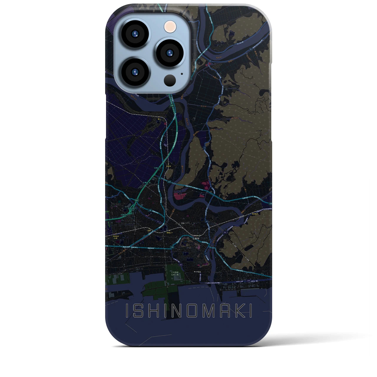 【石巻(宮城県)】地図柄iPhoneケース(バックカバータイプ)