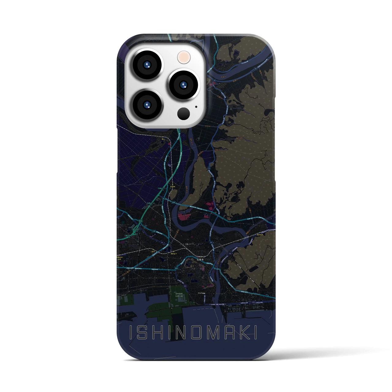 【石巻(宮城県)】地図柄iPhoneケース(バックカバータイプ)