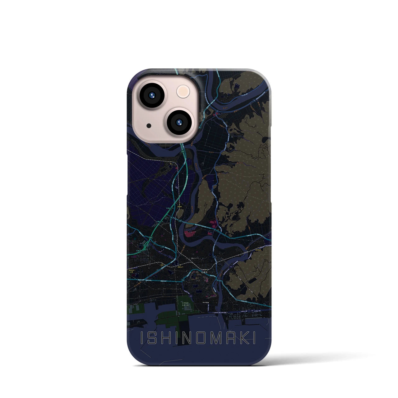 【石巻(宮城県)】地図柄iPhoneケース(バックカバータイプ)