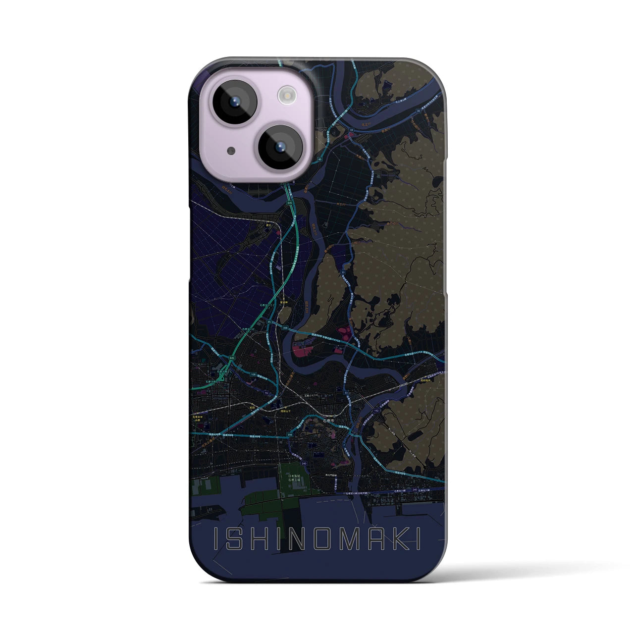 【石巻(宮城県)】地図柄iPhoneケース(バックカバータイプ)
