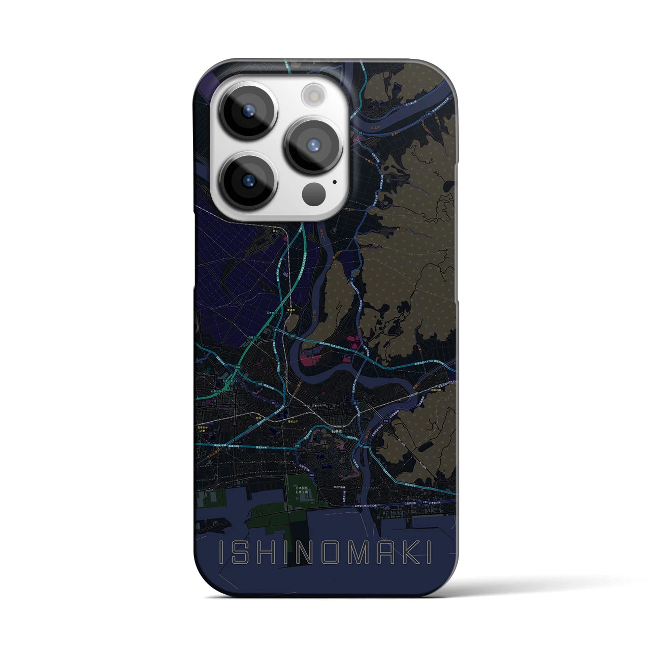 【石巻(宮城県)】地図柄iPhoneケース(バックカバータイプ)