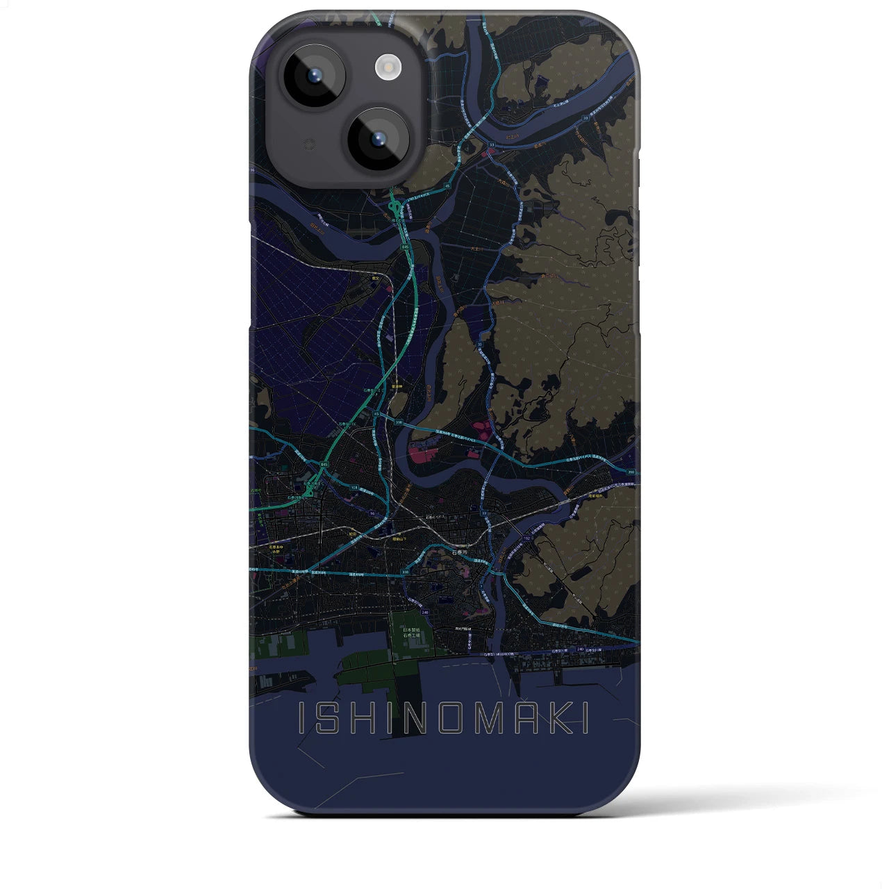 【石巻(宮城県)】地図柄iPhoneケース(バックカバータイプ)