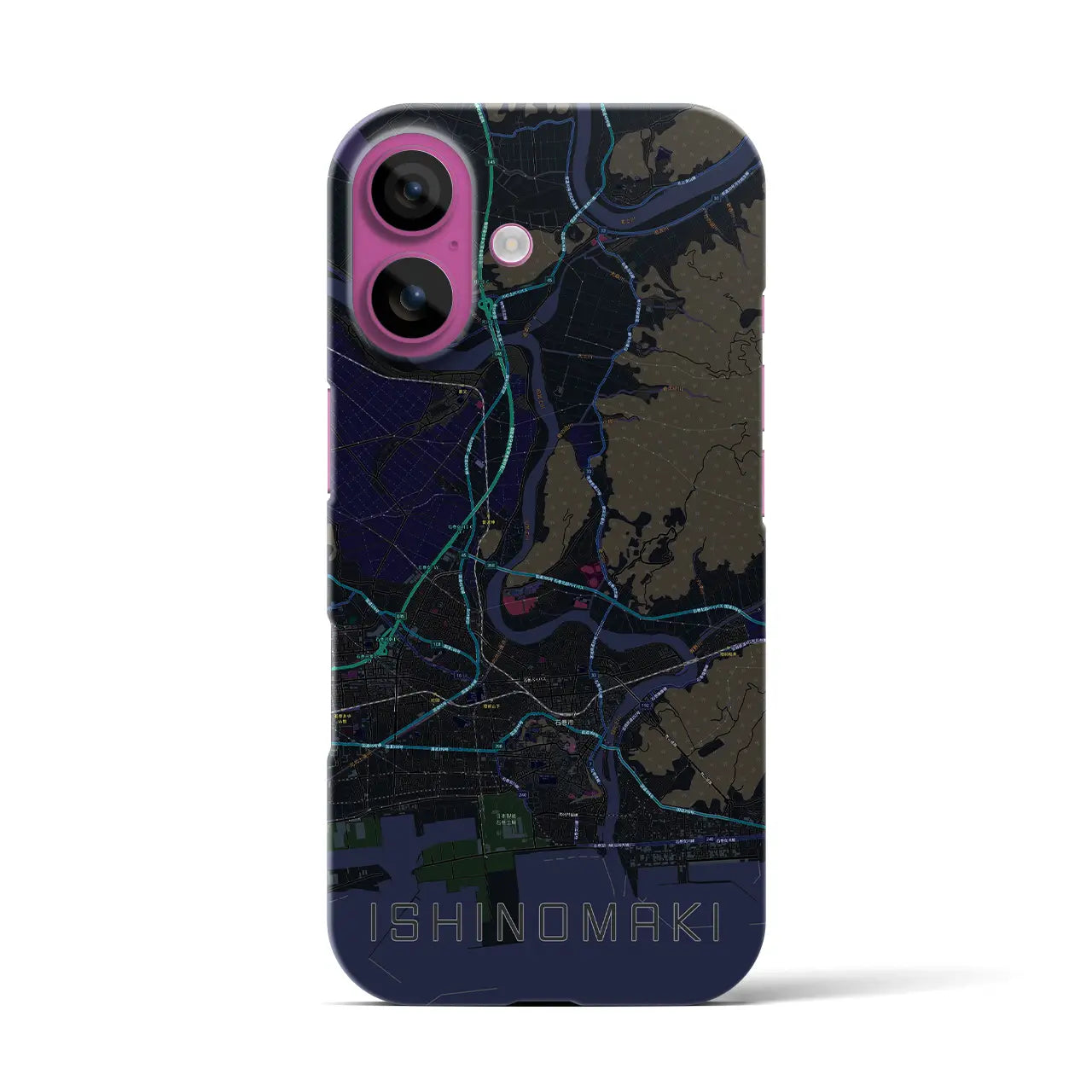 【石巻(宮城県)】地図柄iPhoneケース(バックカバータイプ)