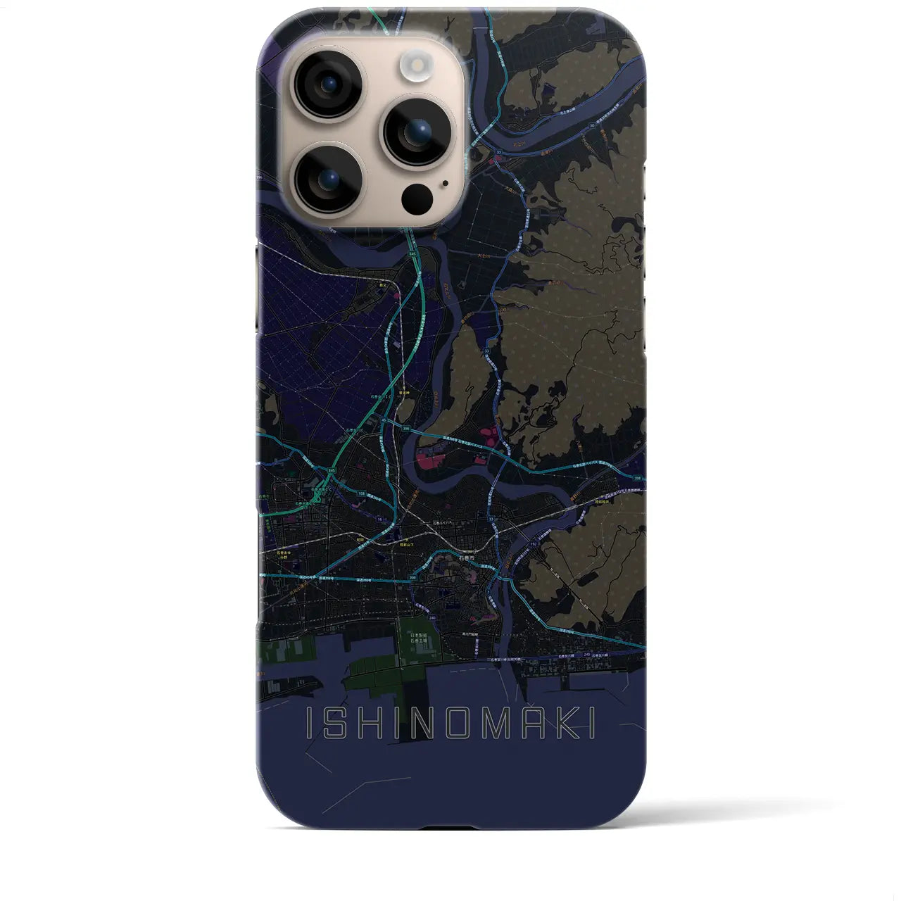 【石巻(宮城県)】地図柄iPhoneケース(バックカバータイプ)