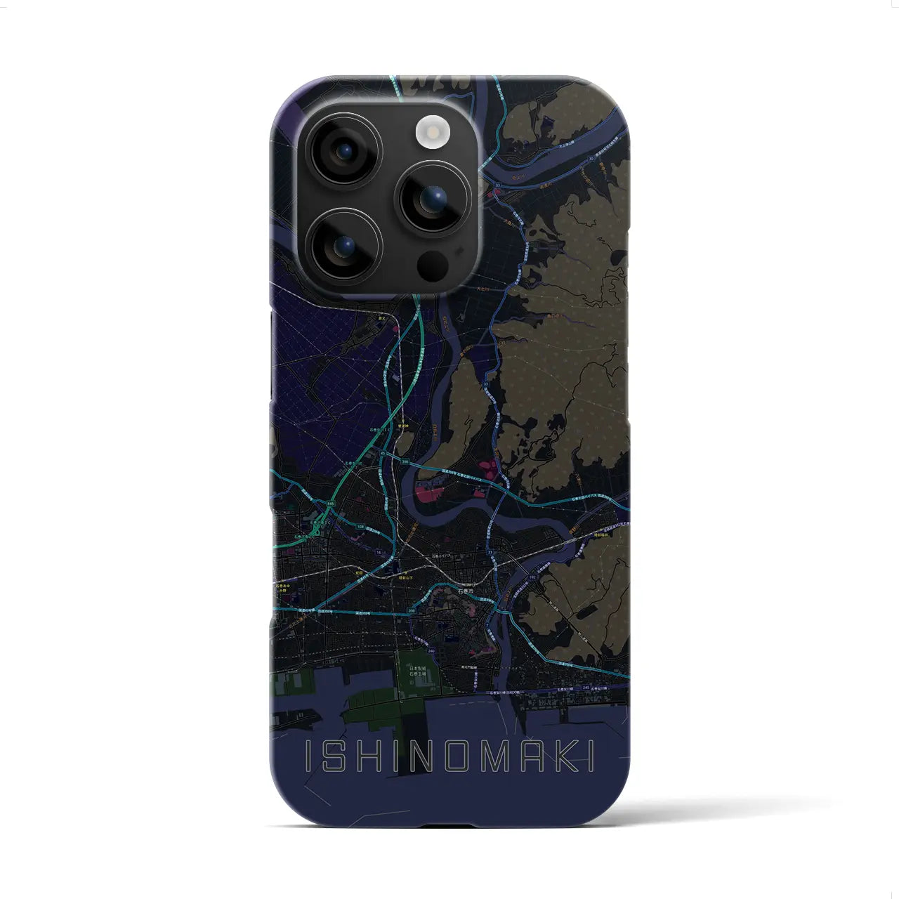 【石巻(宮城県)】地図柄iPhoneケース(バックカバータイプ)