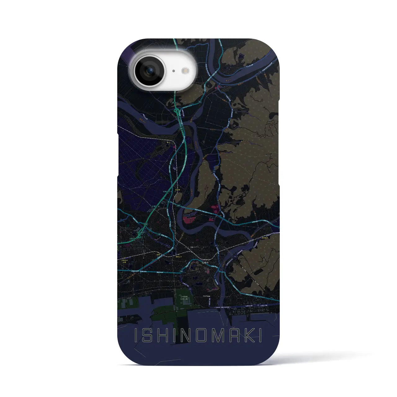 【石巻(宮城県)】地図柄iPhoneケース(バックカバータイプ)