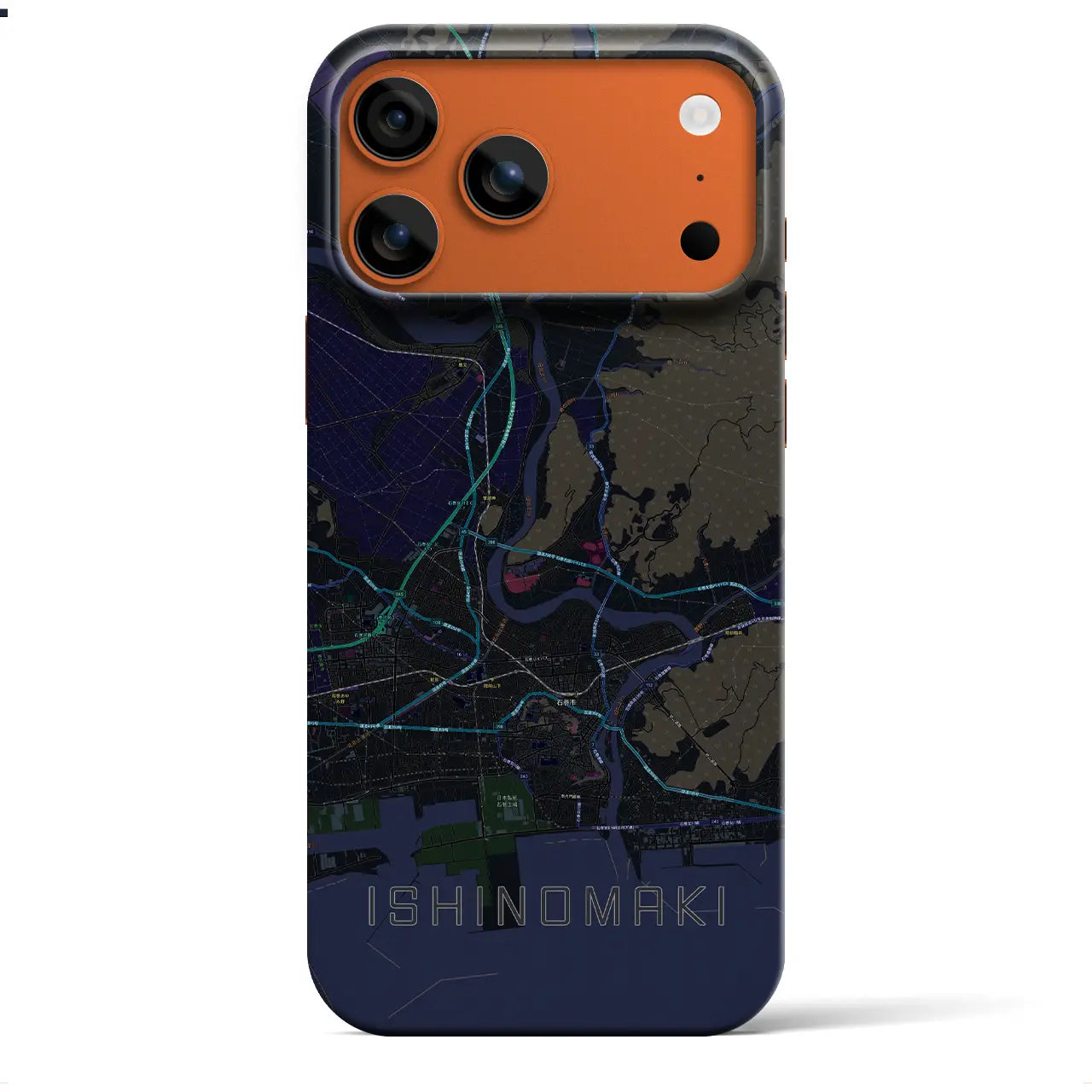 【石巻(宮城県)】地図柄iPhoneケース(バックカバータイプ)