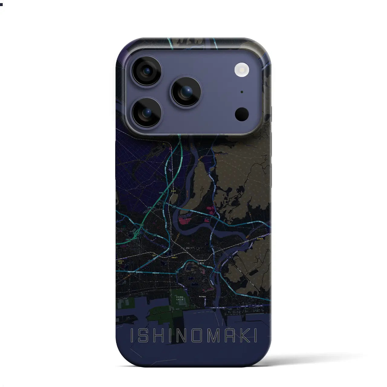 【石巻(宮城県)】地図柄iPhoneケース(バックカバータイプ)