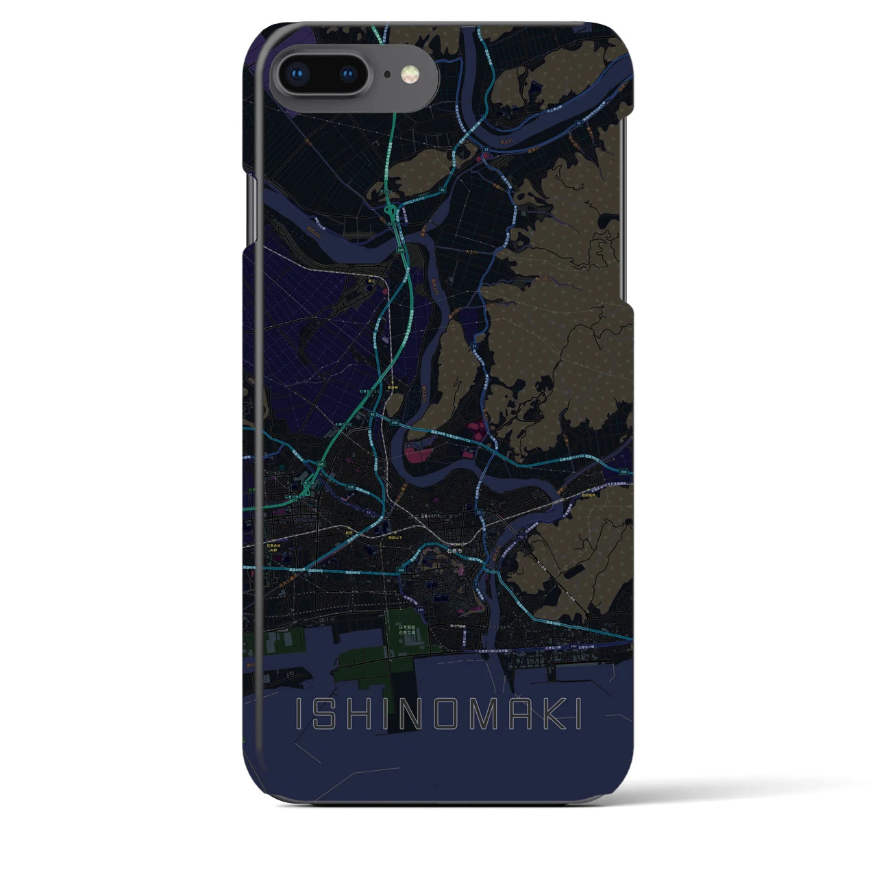 【石巻(宮城県)】地図柄iPhoneケース(バックカバータイプ)