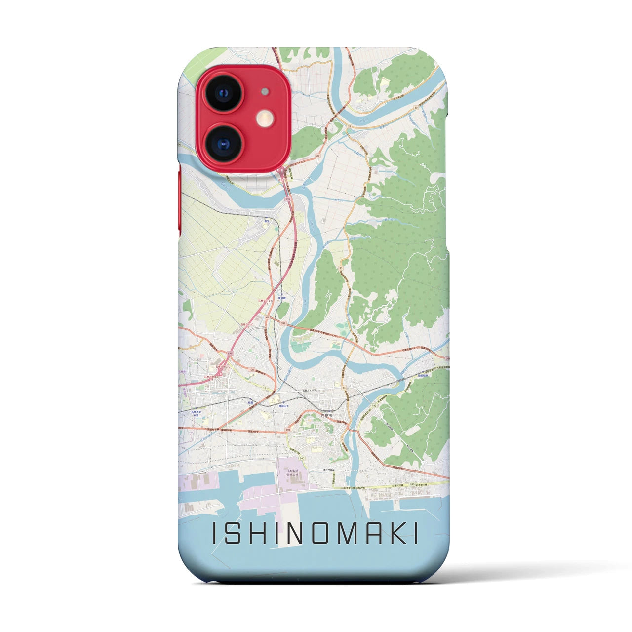 【石巻(宮城県)】地図柄iPhoneケース(バックカバータイプ)