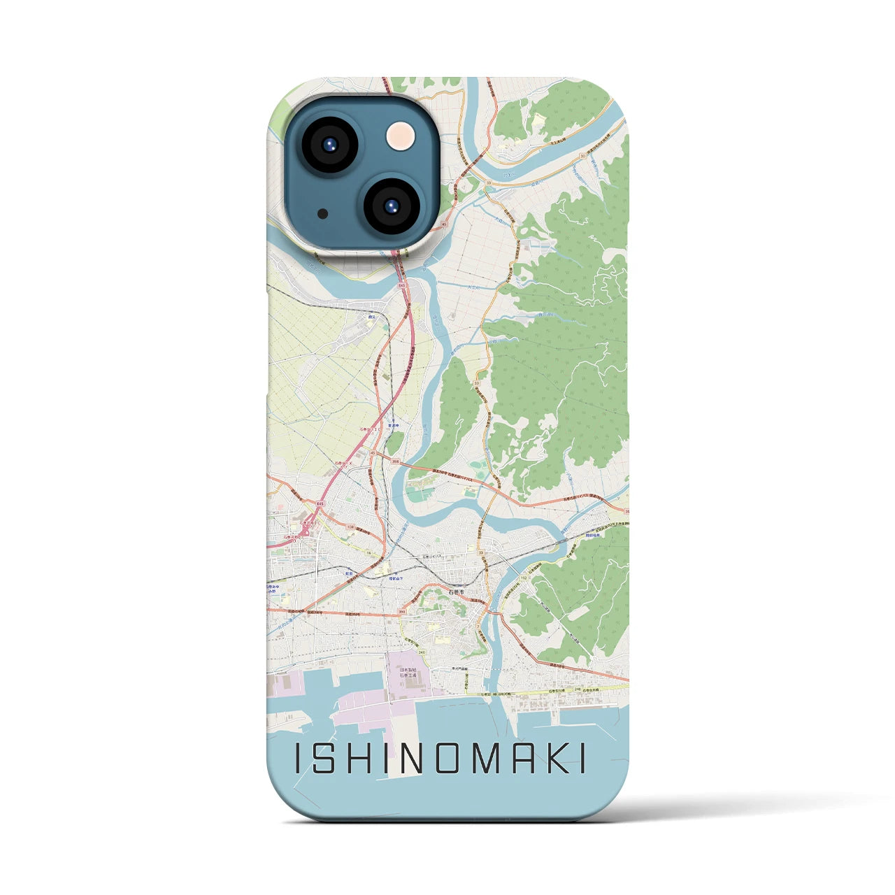 【石巻(宮城県)】地図柄iPhoneケース(バックカバータイプ)