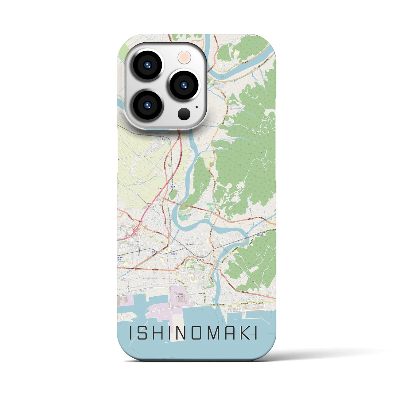 【石巻(宮城県)】地図柄iPhoneケース(バックカバータイプ)
