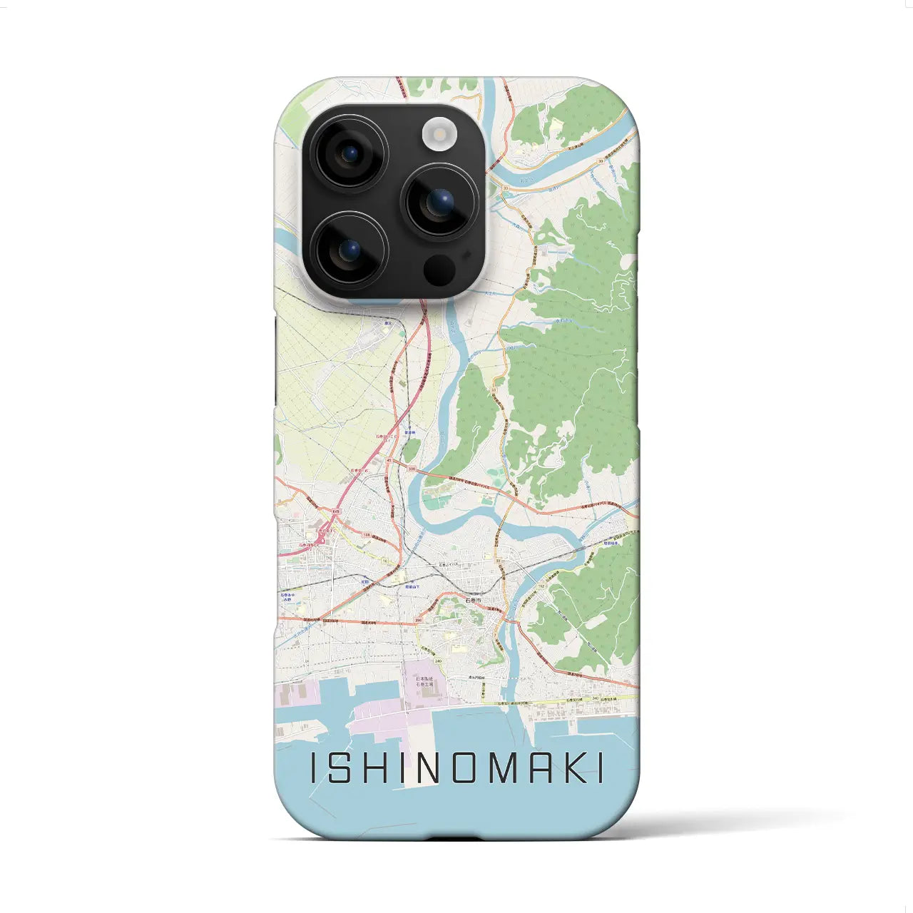 【石巻(宮城県)】地図柄iPhoneケース(バックカバータイプ)