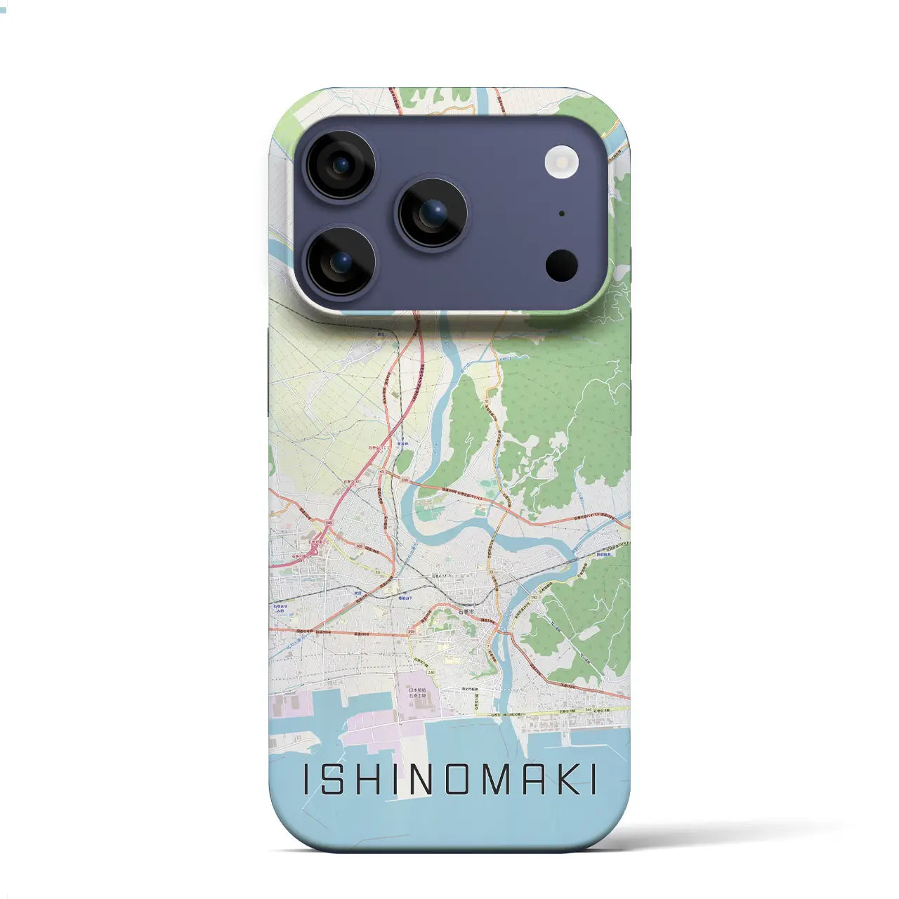 【石巻(宮城県)】地図柄iPhoneケース(バックカバータイプ)